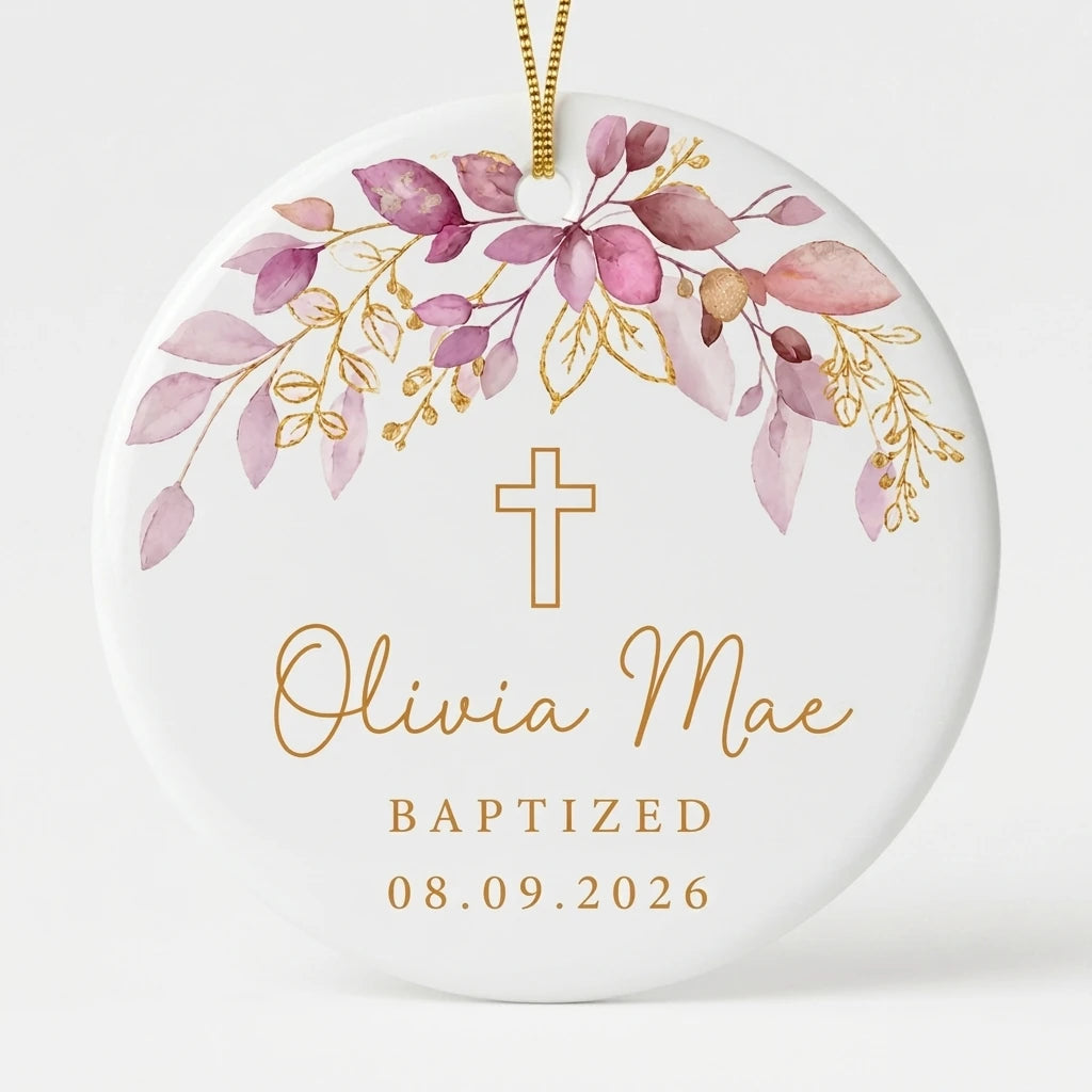 baptism girl personalized ornament hero