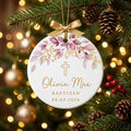 baptism girl personalized ornament tree