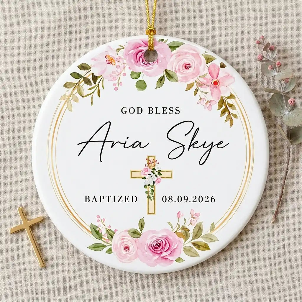 baptism watercolor personalized ornament lifestyle 2
