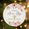 baptism watercolor personalized ornament tree