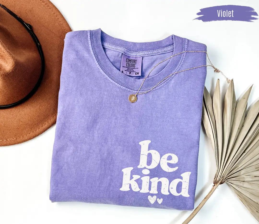 Be Kind graphic Comfort Colors T-shirt, additional product photograph.