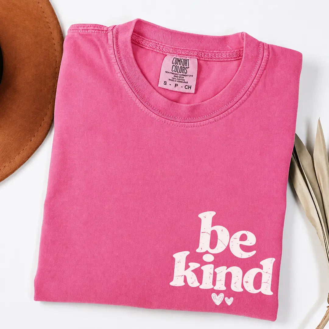Be Kind graphic Comfort Colors T-shirt, additional product photograph.