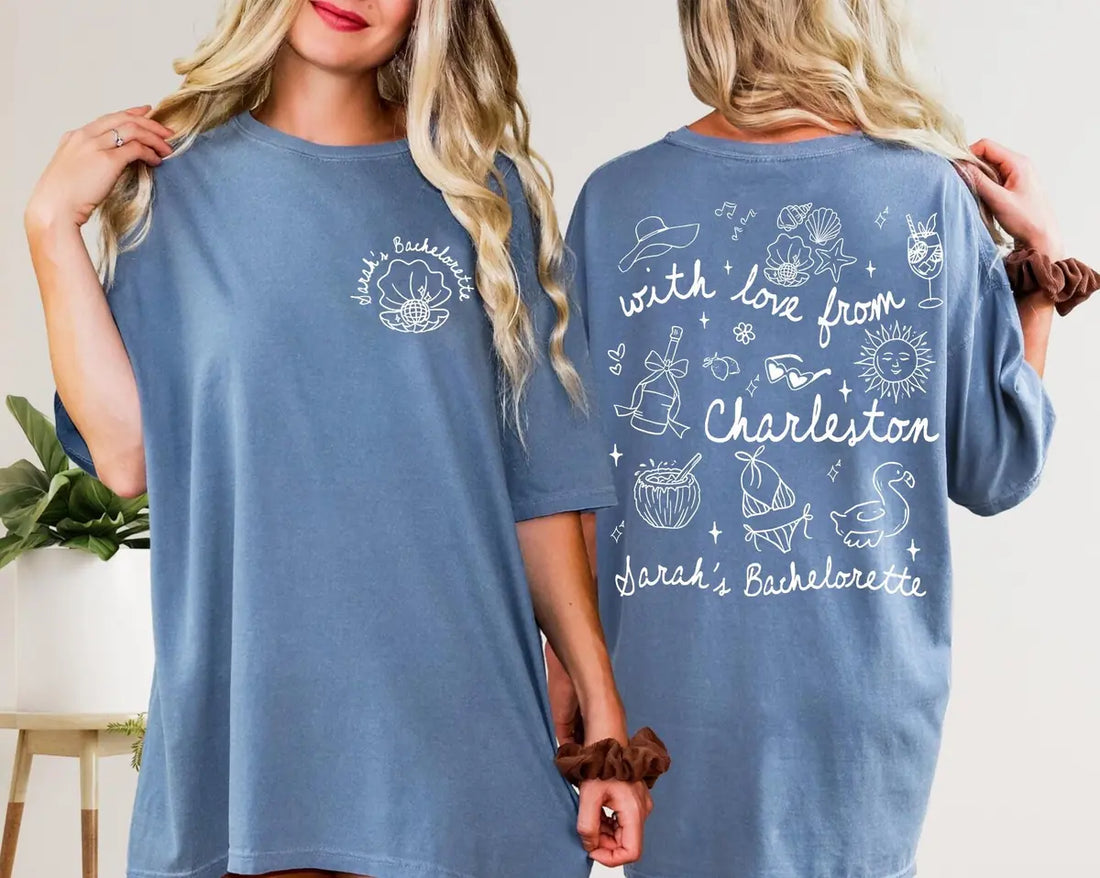 Beach Trip - Custom Name - Bridal Shower Comfort Colors T-Shirt - Comfort Colors T-Shirt Mockup Image