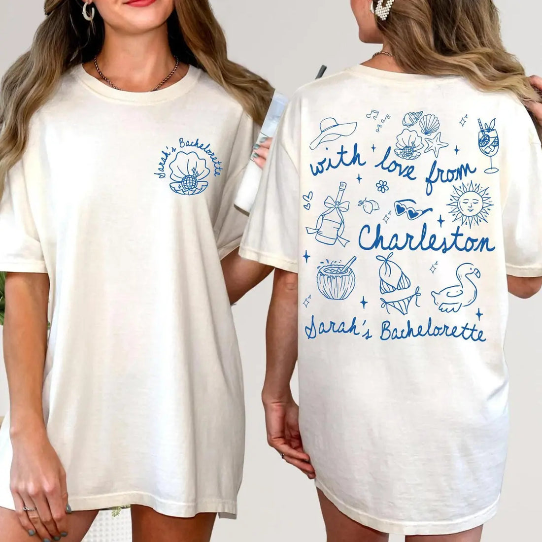 Beach Trip - Custom Name - Bridal Shower Comfort Colors T-Shirt - Comfort Colors T-Shirt Mockup Image