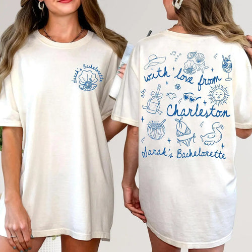 Beach Trip - Custom Name - Bridal Shower Comfort Colors T-Shirt - Comfort Colors T-Shirt Mockup Image
