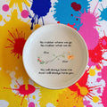 Personalized best friend birth flower ring dish with custom name