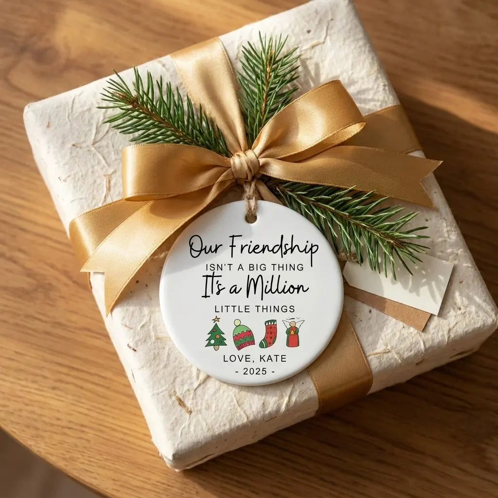 best friend christmas symbols personalized ornament gift