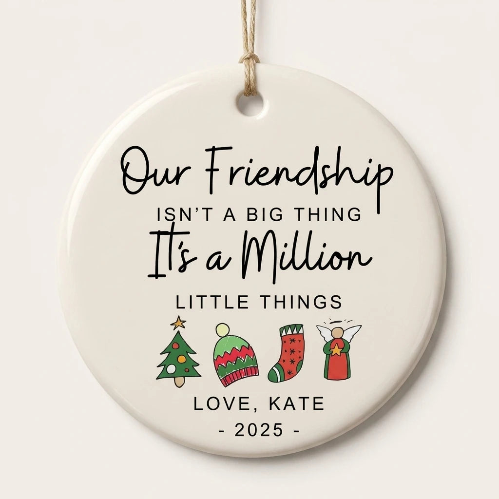 best friend christmas symbols personalized ornament hero