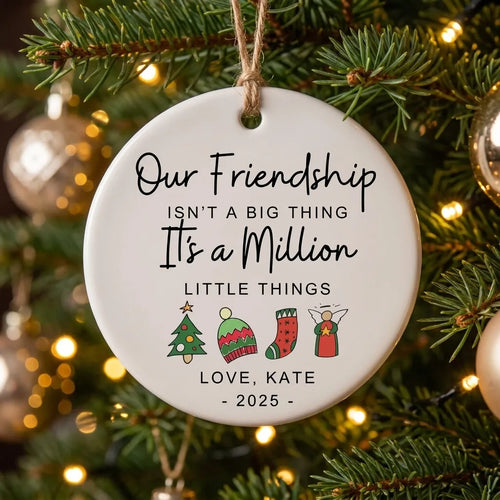 best friend christmas symbols personalized ornament tree