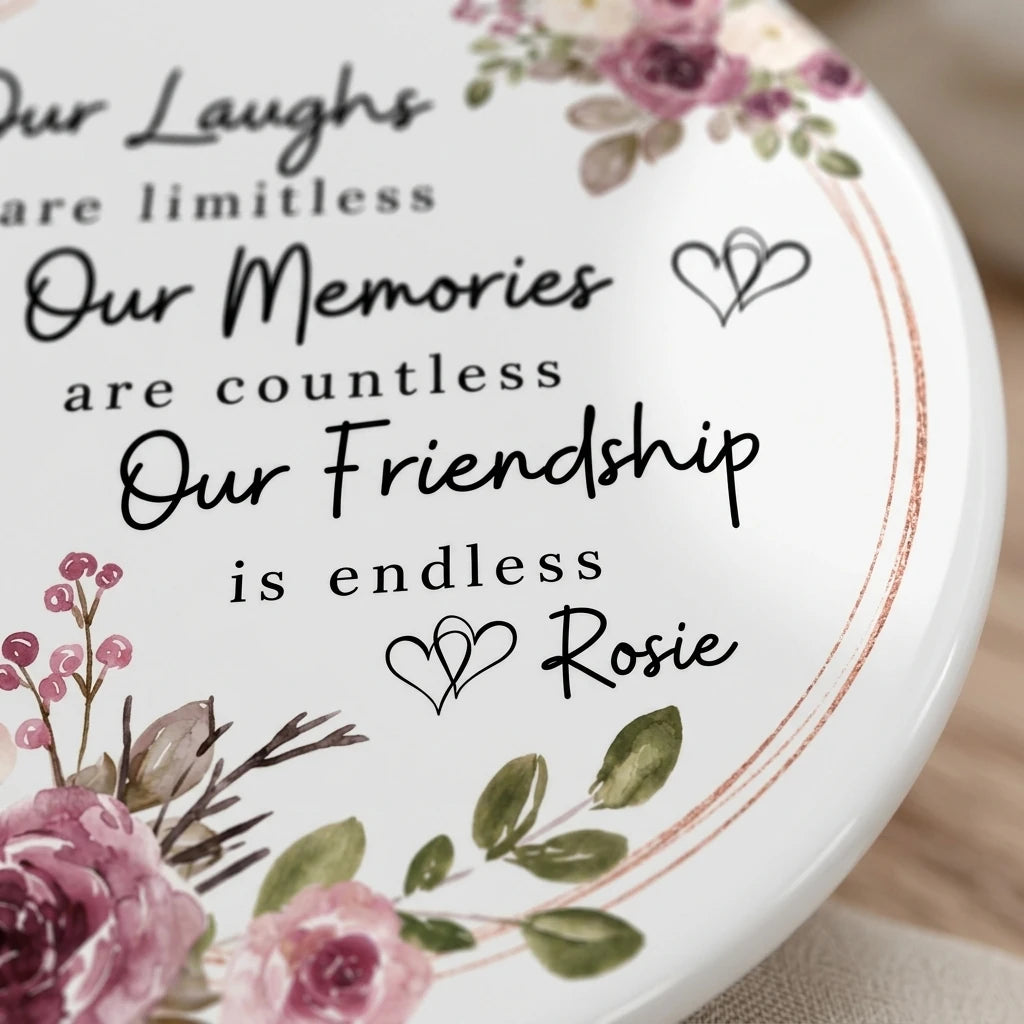 best friend personalized ornament detail
