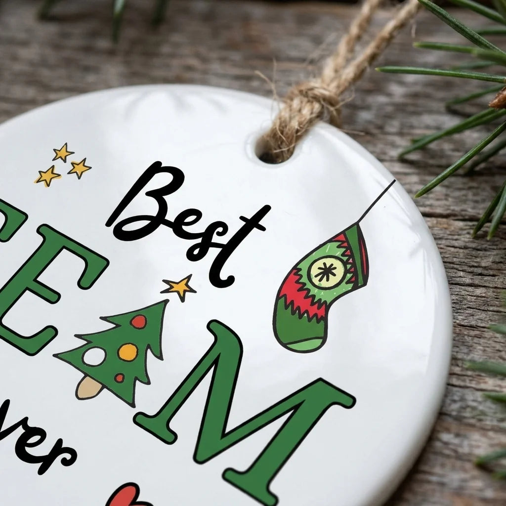 best team ever personalized ornament detail