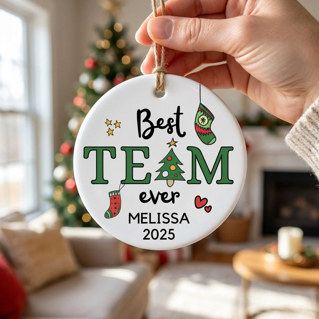 best team ever personalized ornament hand