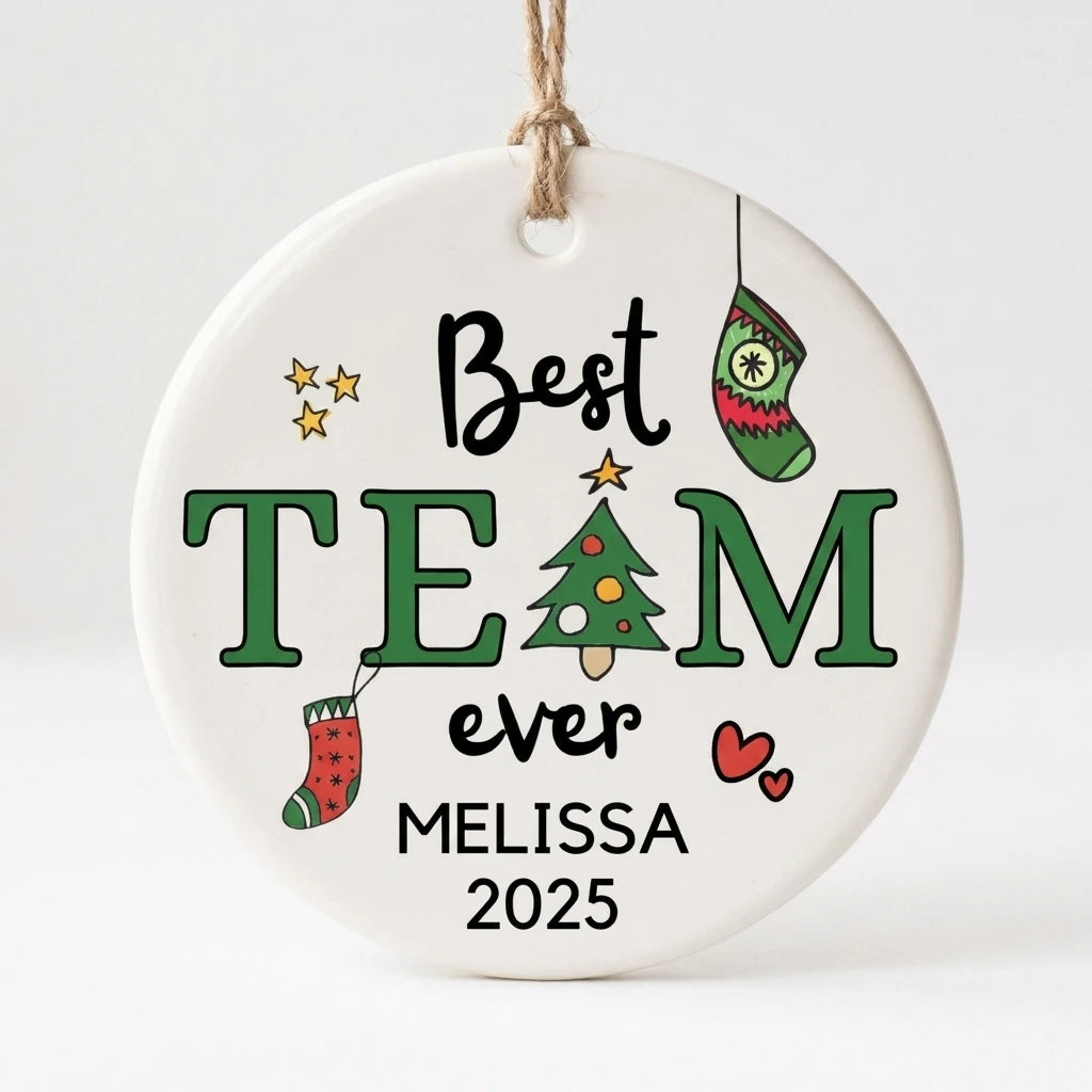 best team ever personalized ornament hero