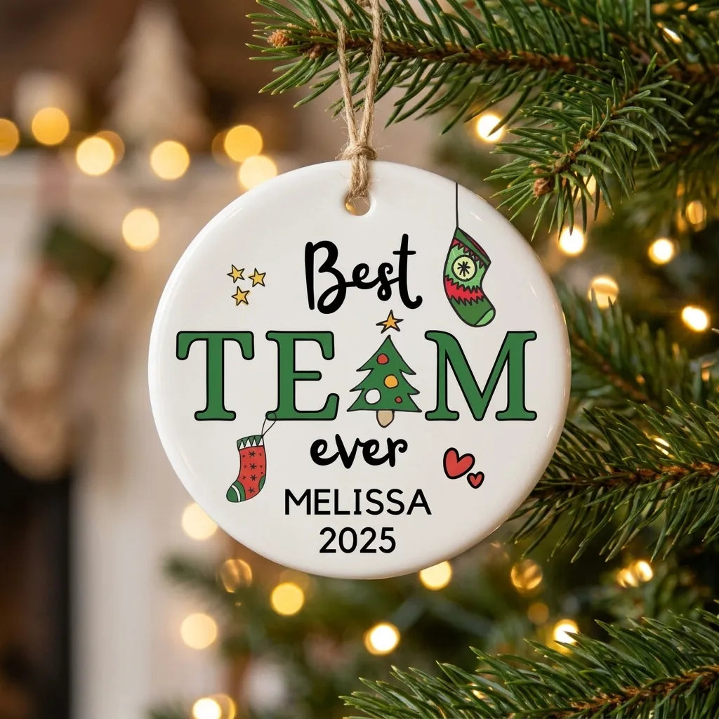 best team ever personalized ornament tree