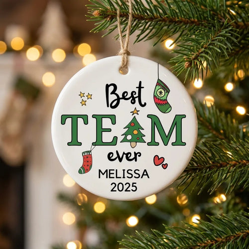 best team ever personalized ornament tree