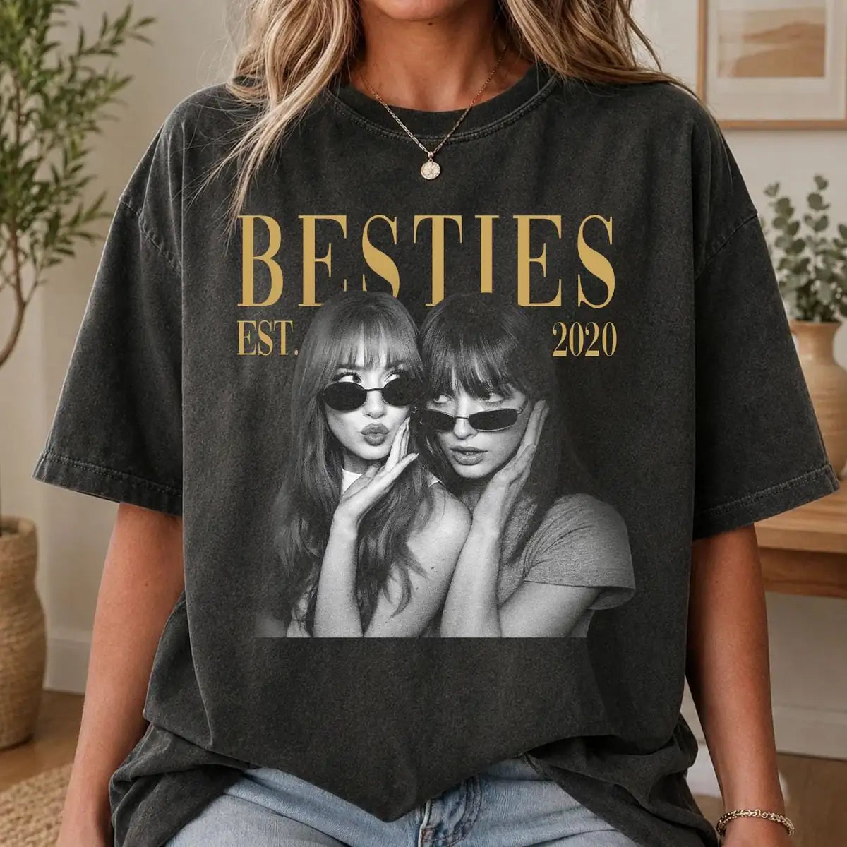 besties-vintage-custom-photo-year-best-friend-birthday-comfort-colors-t-shirt custom photo Comfort Colors T-Shirt model mockup preview 01