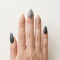black nude marble almond press on nails gold celestial mockup 01