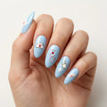 blue 3d almond press on nails nurse cap stethoscope pill cross mockup 01
