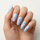 blue 3d almond press on nails nurse cap stethoscope pill cross mockup 01