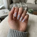blue aura french almond medium press on nails silver swirl mockup 01