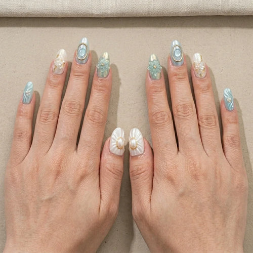 blue pearl 3d almond medium press on nails ocean mockup 02