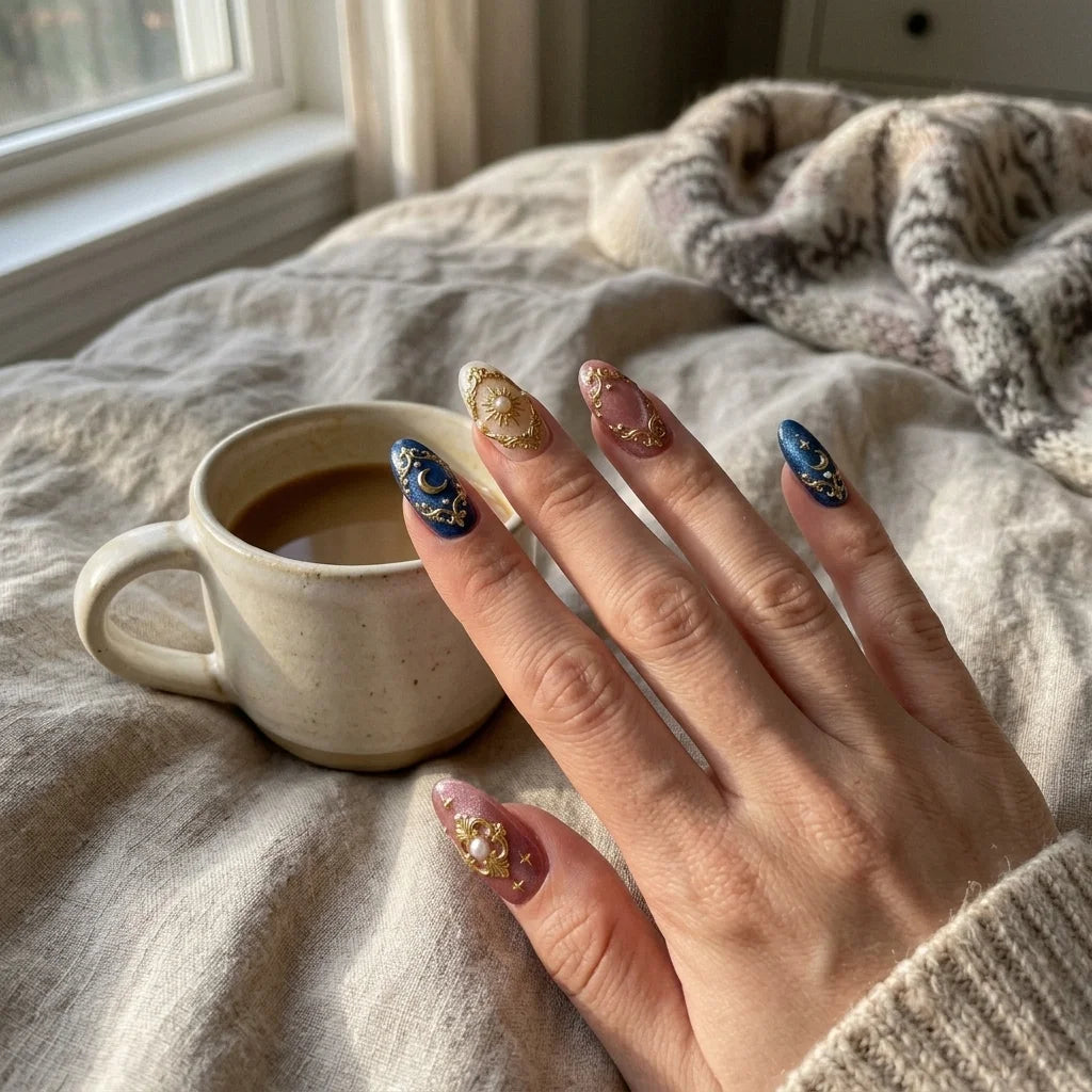 blue pink cat eye almond medium press on nails celestial mockup 01