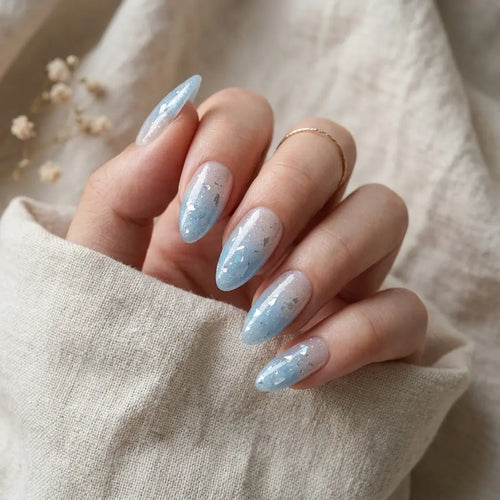 blue white ombre almond press on nails star sparkle glitter lifestyle 01