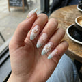 blush pink 3d almond medium press on nails hibiscus clear seashell lifestyle 02