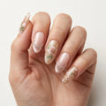 blush pink 3d cat eye hand painted almond press on nails flower rhinestone detail 03