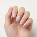 blush pink hand painted cat eye square short press on nails butterfly chrome flat lay 03