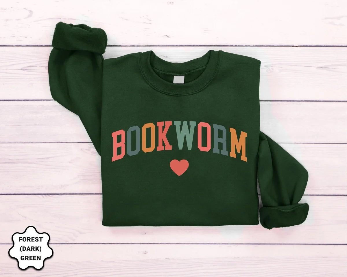 Bookworm Crewneck Sweatshirt alternate product view.