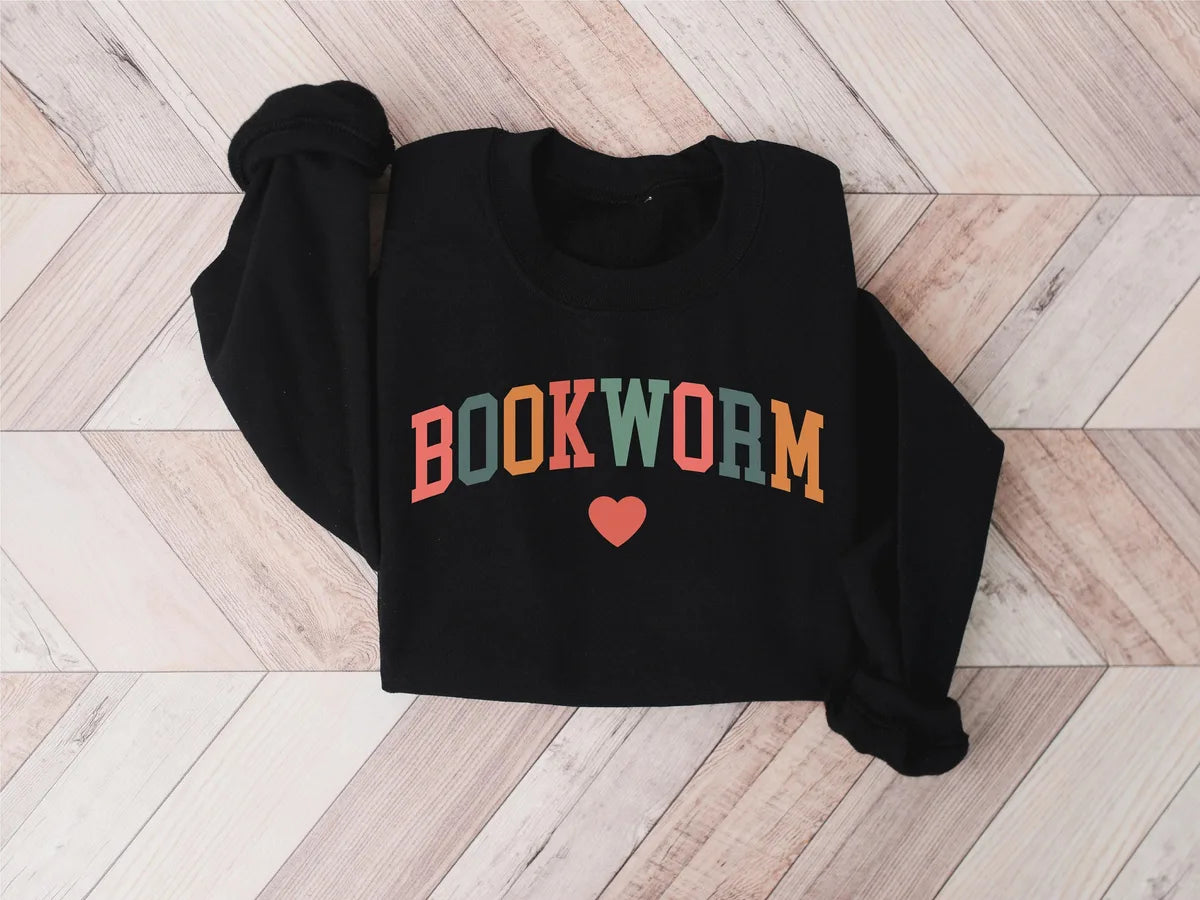 Bookworm Crewneck Sweatshirt alternate product view.