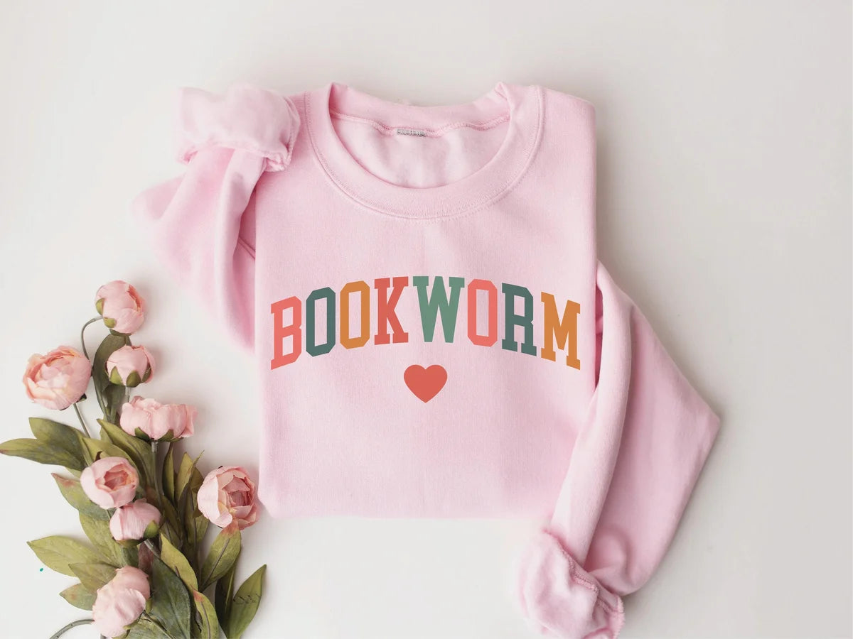 Bookworm Crewneck Sweatshirt alternate product view.