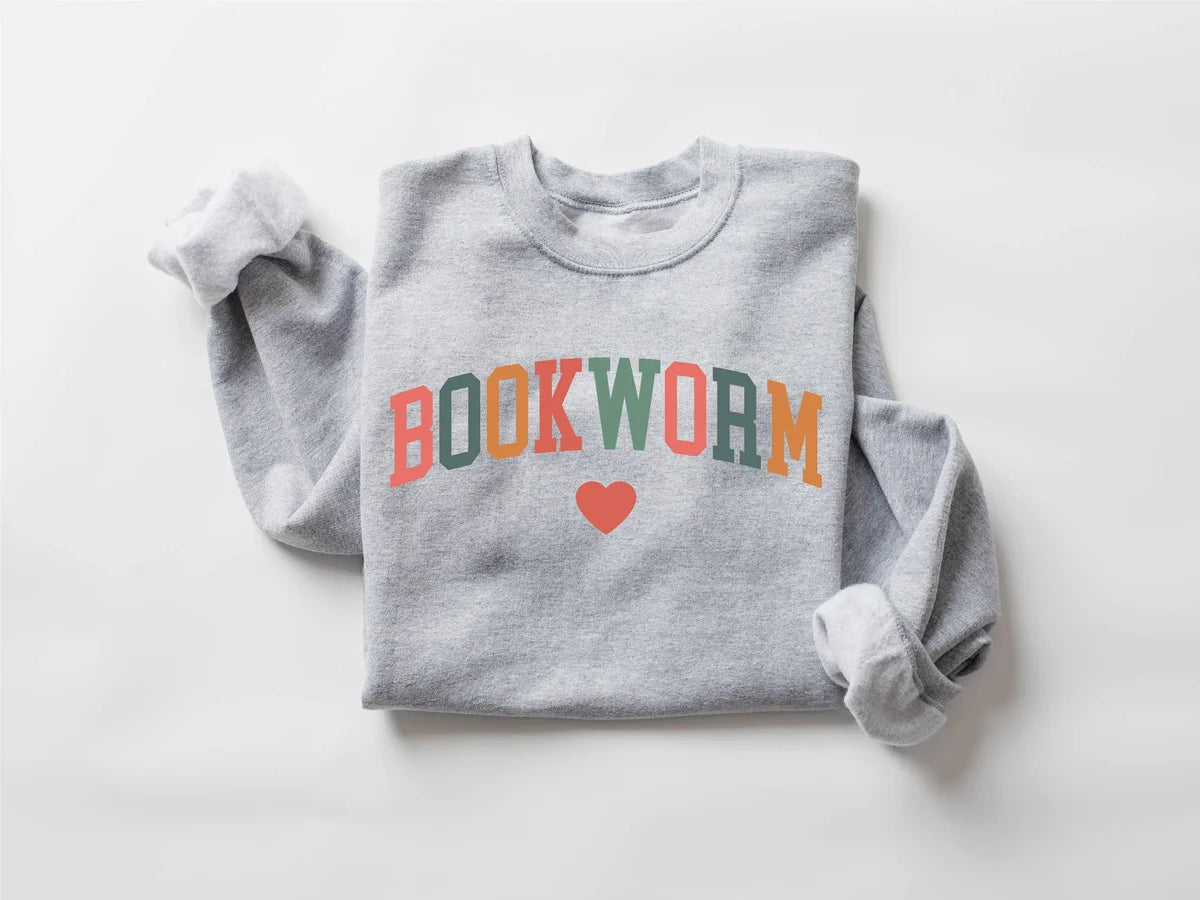 Bookworm Crewneck Sweatshirt alternate product view.