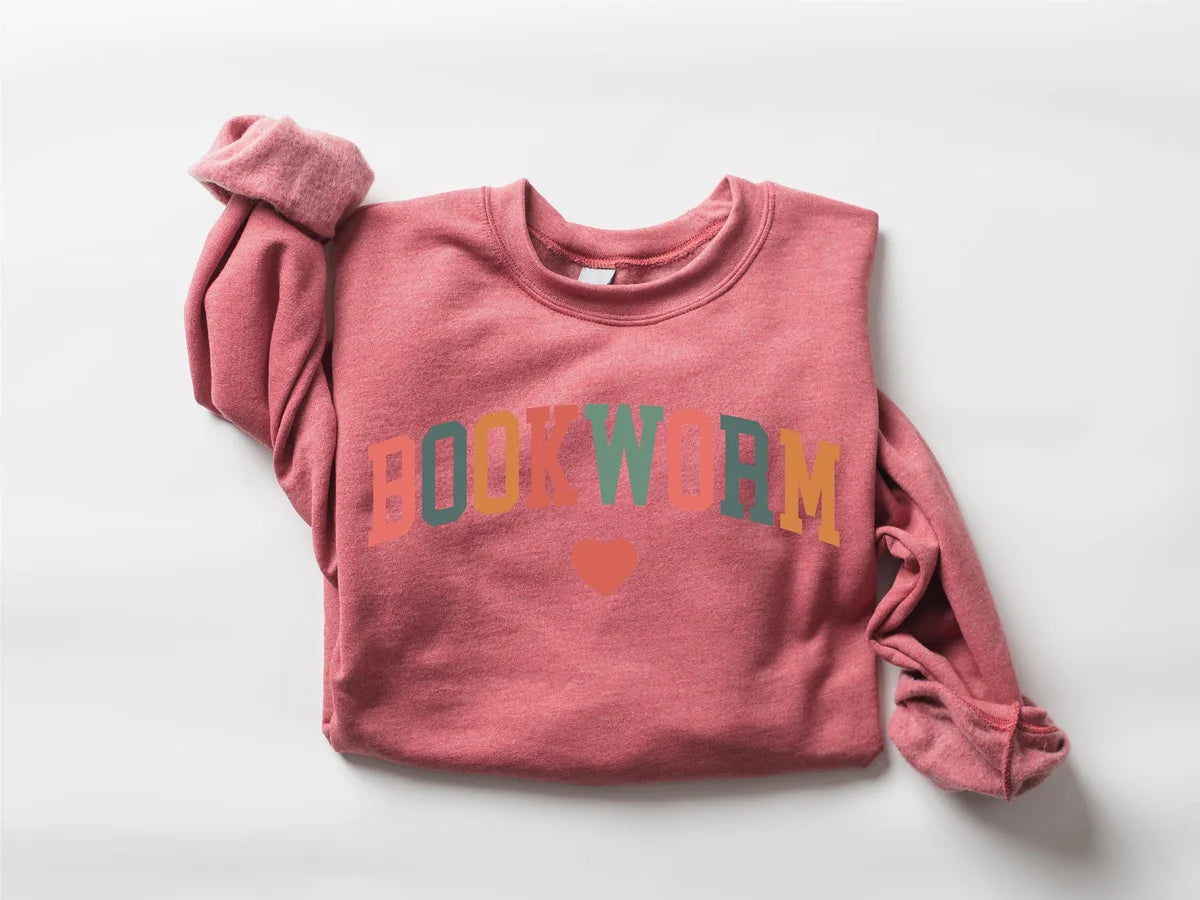 Bookworm Crewneck Sweatshirt alternate product view.