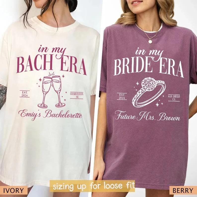 bride era custom name location date bachelorette party comfort colors t shirt color chart 02