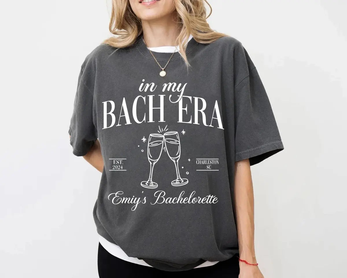 Social Club Bach - Custom Name - Luxury Bachelorette Party Comfort Colors T-Shirt - Comfort Colors T-Shirt Mockup Image