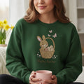 bunny happy easter basket embroidery black sweatshirt lifestyle 01