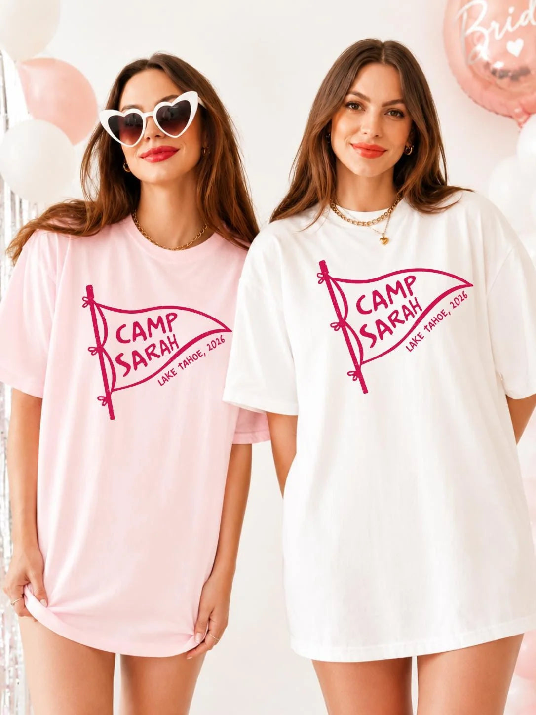 Lake Camping - Custom Name and Location - Camp Bachelorette Party Comfort Colors T-Shirt - Comfort Colors T-Shirt Mockup Image