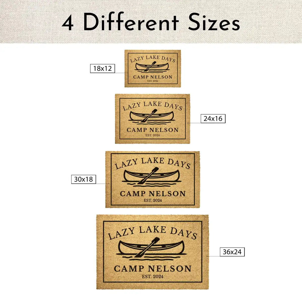 camp lake lazy lake days custom camp name personalized doormat detail 03