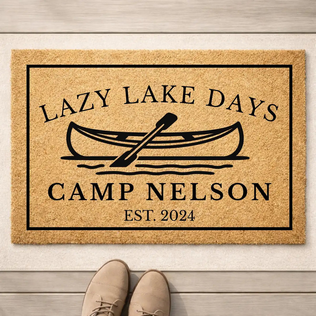 camp lake lazy lake days custom camp name personalized doormat lifestyle 02