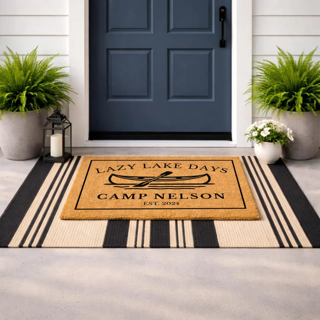 camp lake lazy lake days custom camp name personalized doormat lifestyle 02