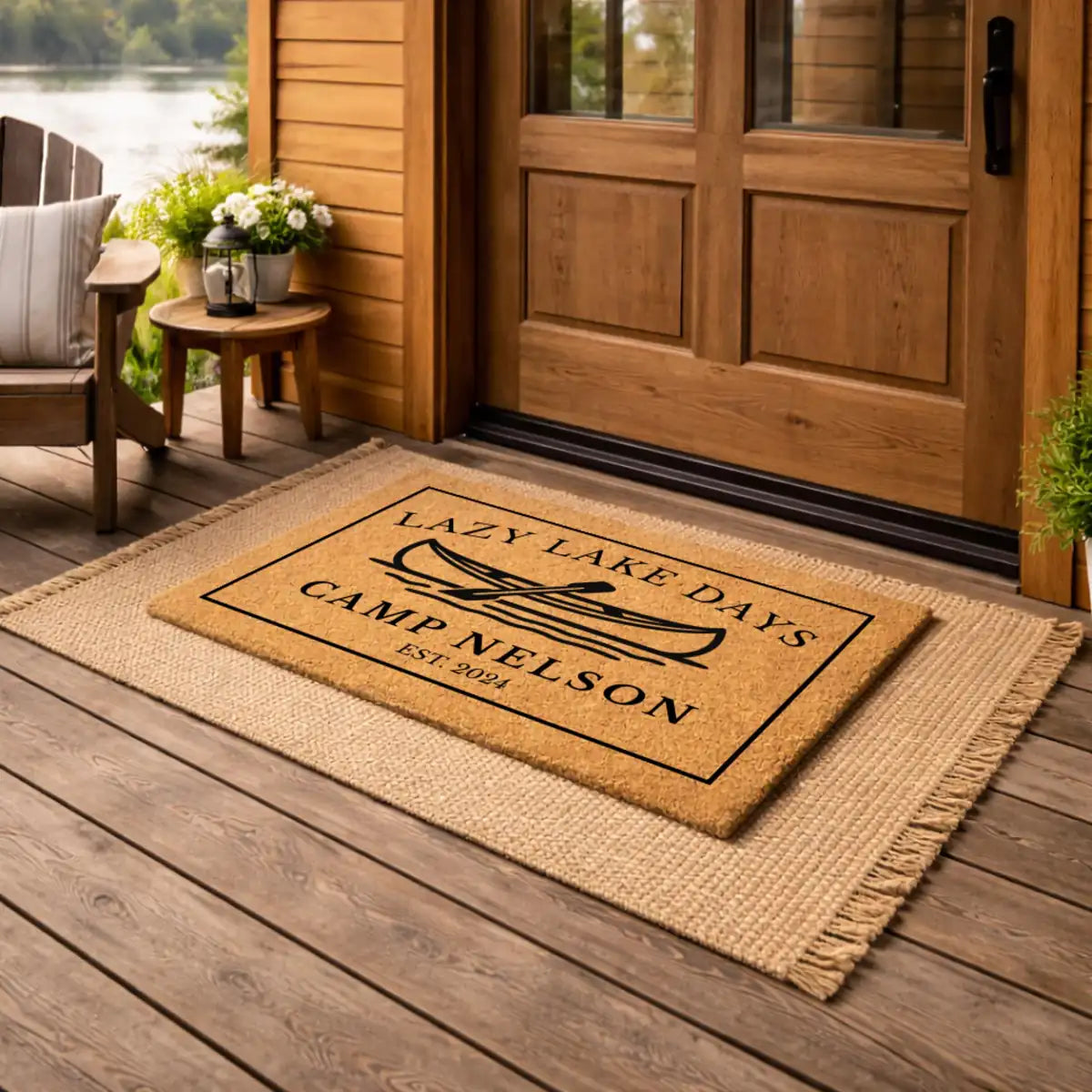 camp lake lazy lake days custom camp name personalized doormat size chart 05