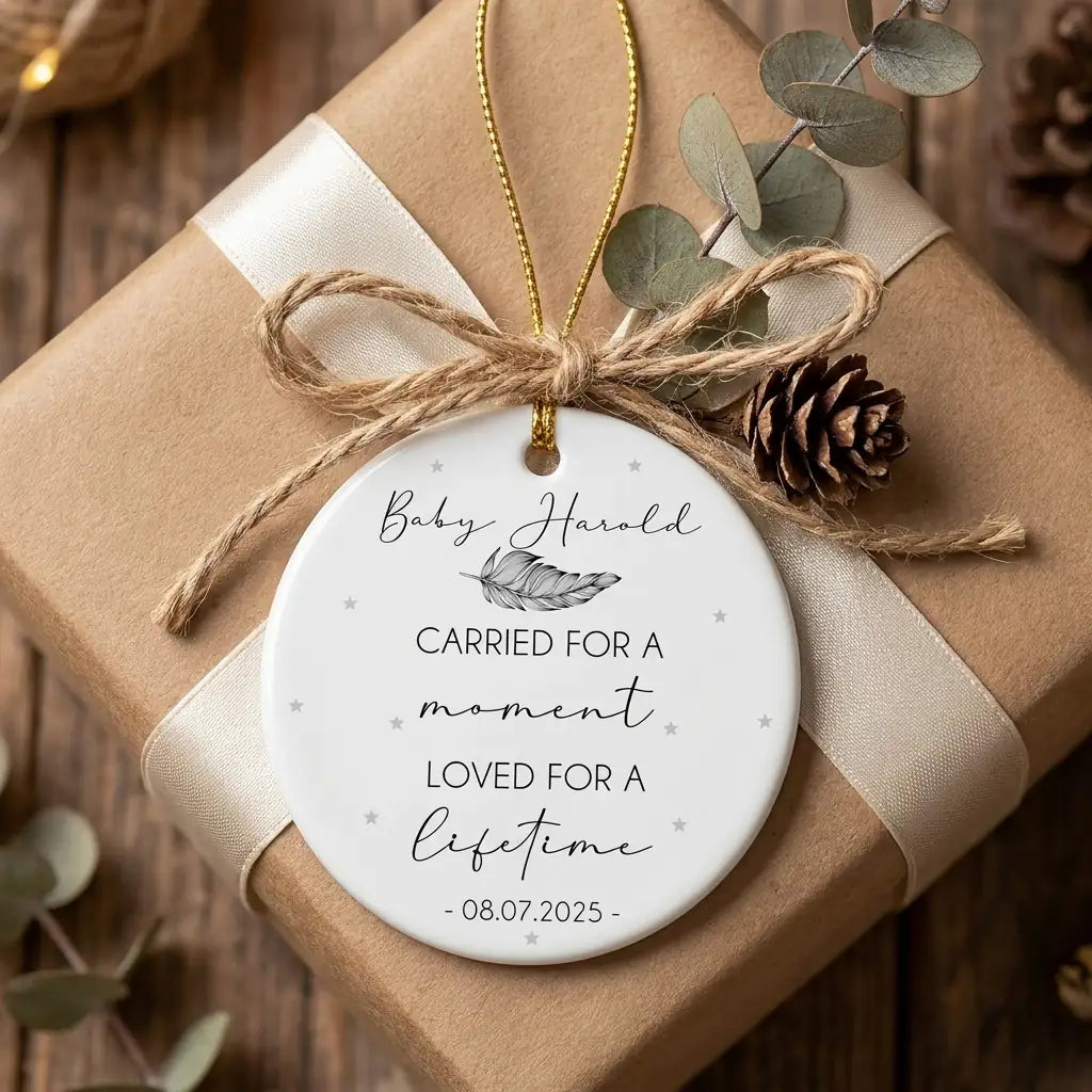 carried for a moment loved for a lifetime baby loss angel personalized ornament gift