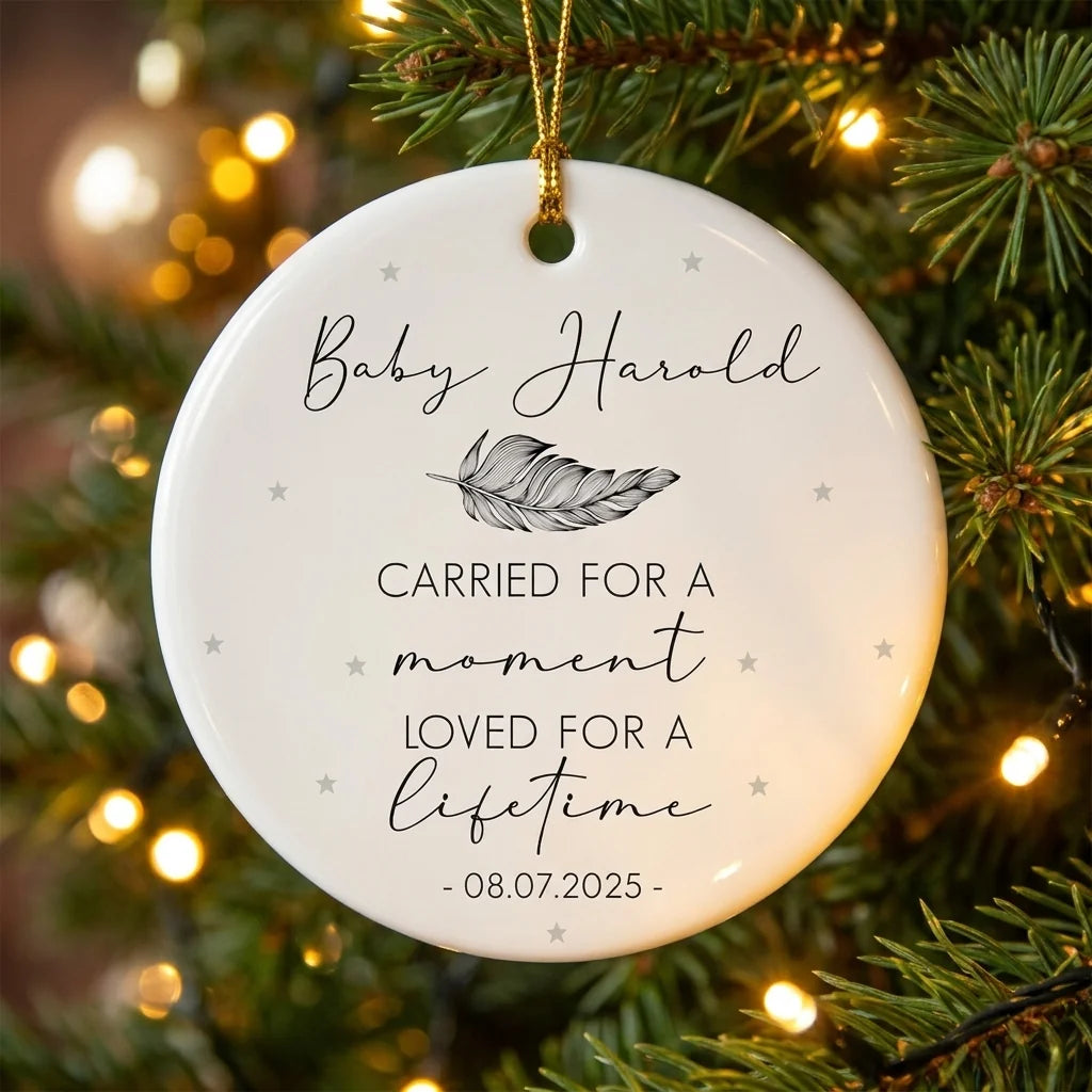 carried for a moment loved for a lifetime baby loss angel personalized ornament tree