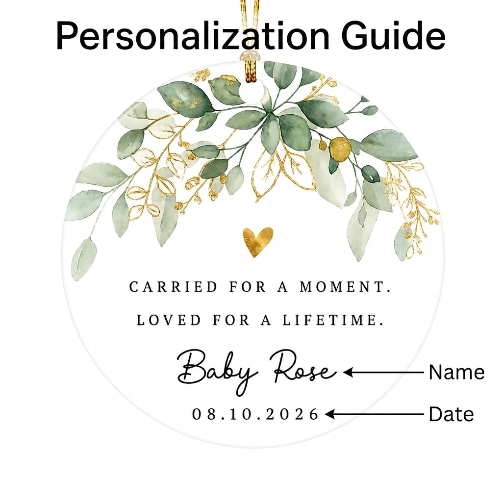 carried for a moment loved for a lifetime golden heart personalized ornament guide