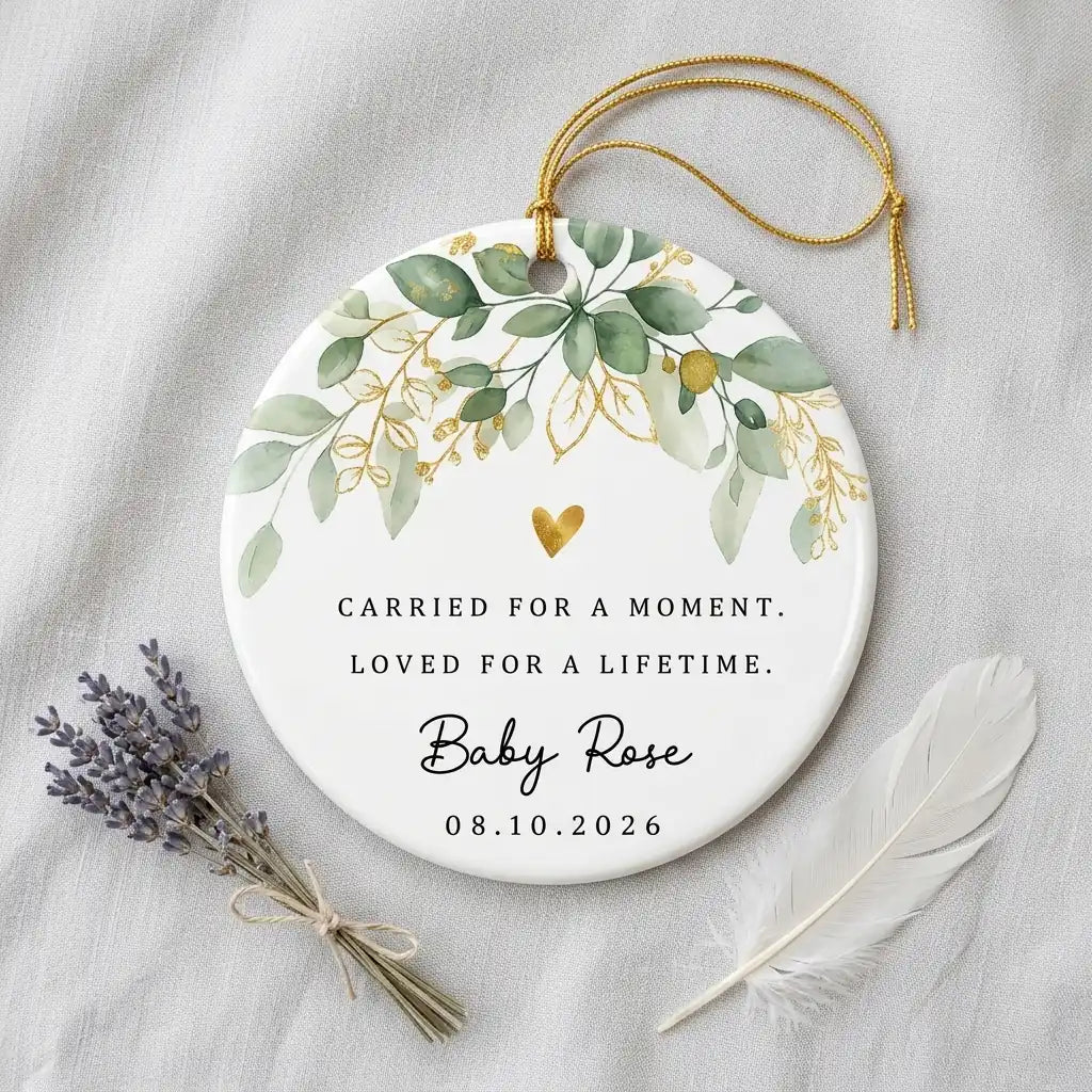 carried for a moment loved for a lifetime golden heart personalized ornament lifestyle 2