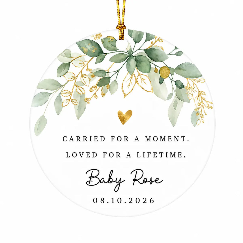 carried for a moment loved for a lifetime golden heart personalized ornament lifestyle