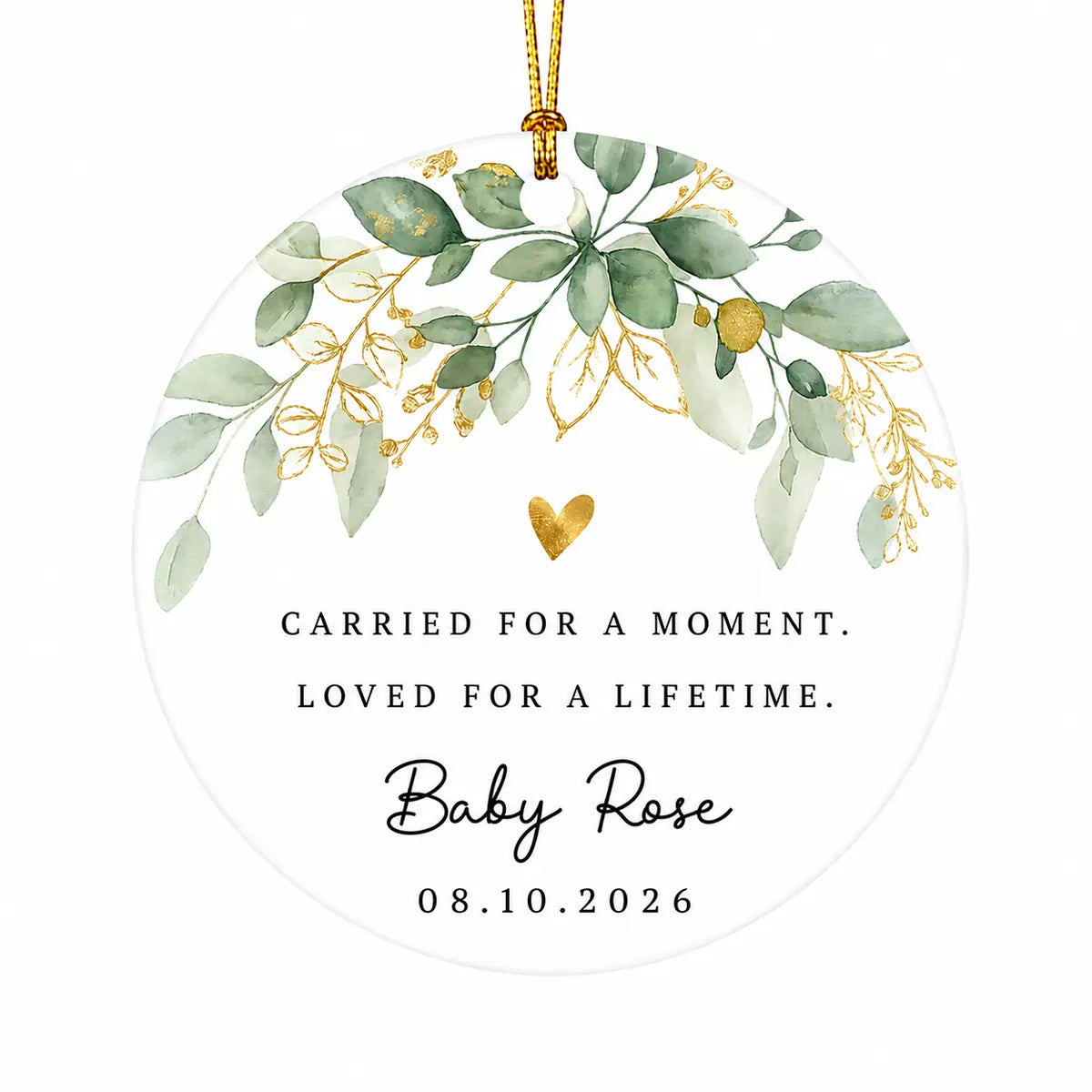 carried for a moment loved for a lifetime golden heart personalized ornament lifestyle
