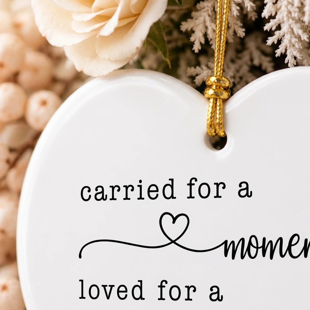 carried for a moment loved for al lifetime miscarriage personalized ornament detail